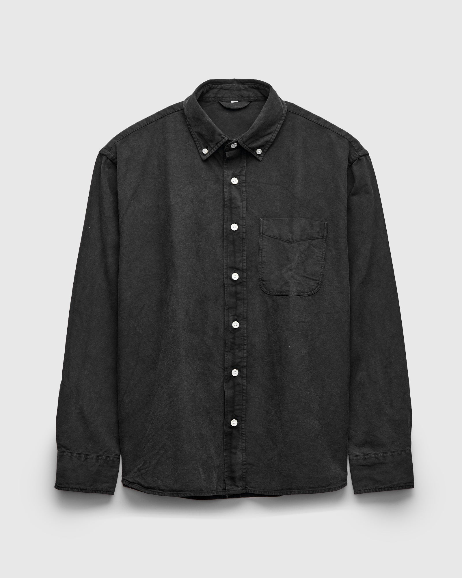 シャツ BIG WILLY OXFORD SHIRT PAINT   20aw Big Oxford Shirt in Vintage Black – Blue Owl Workshop