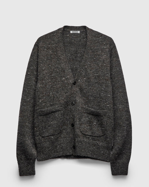 Alpaca Classic Cardigan in Pewter Tweed