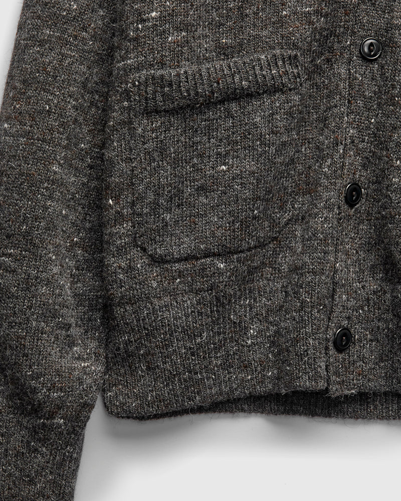 Alpaca Classic Cardigan in Pewter Tweed