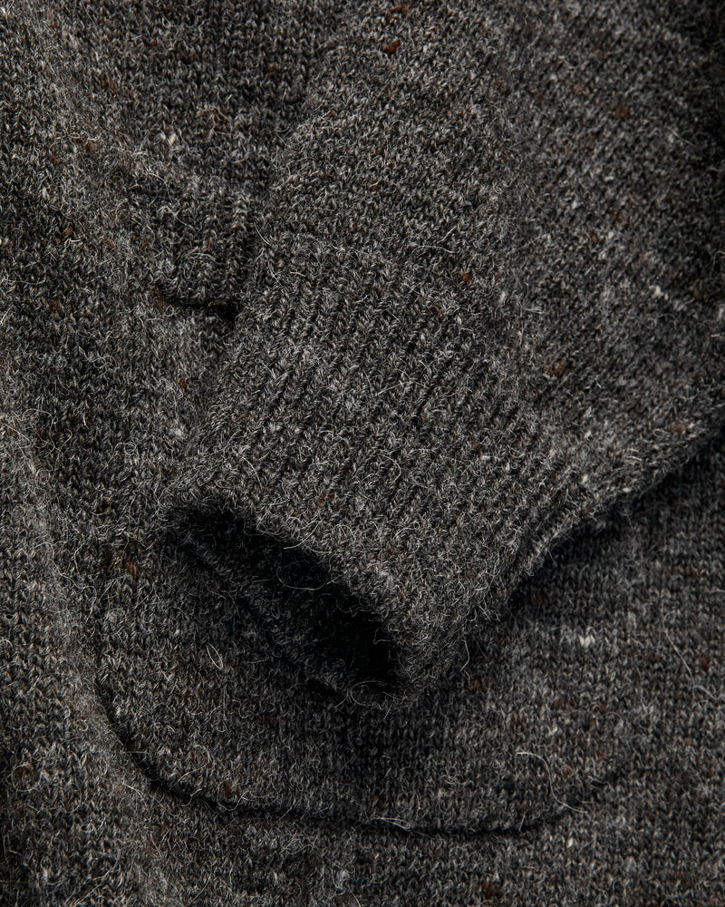 Alpaca Classic Cardigan in Pewter Tweed