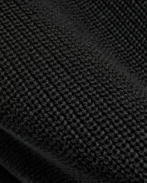 Pima Cotton Crewneck Knit Sweater in Black