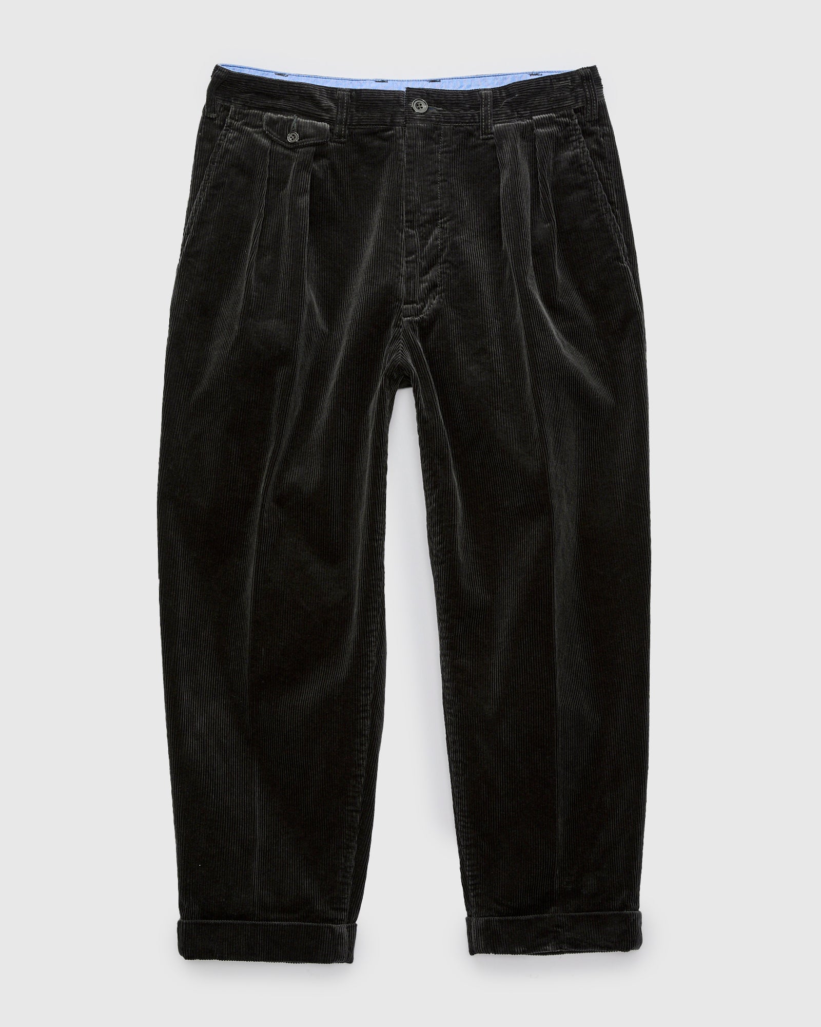 2-Pleat Corduroy Trousers in Charcoal – Blue Owl Workshop