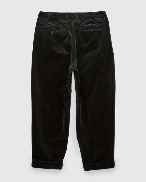 2-Pleat Corduroy Trousers in Charcoal