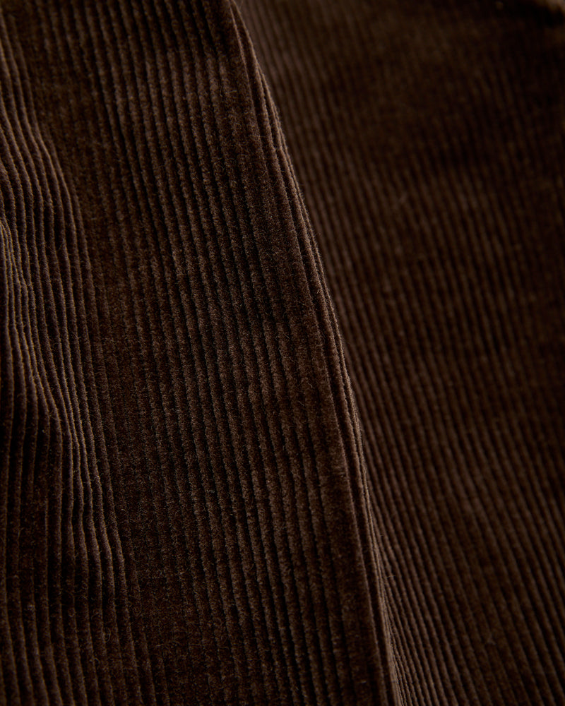 2-Pleat Corduroy Trousers in Dark Brown