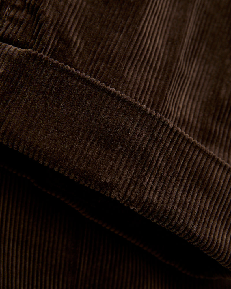 2-Pleat Corduroy Trousers in Dark Brown