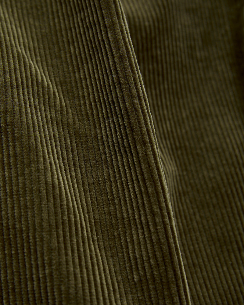 2-Pleat Corduroy Trousers in Dark Green