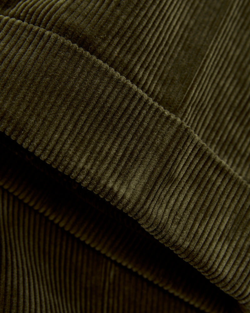2-Pleat Corduroy Trousers in Dark Green