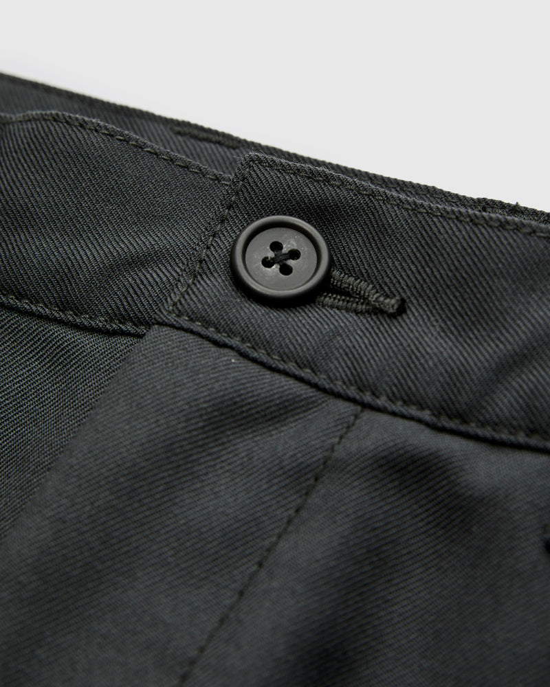 2-Pleat Laundry Wool Trousers in Charcoal