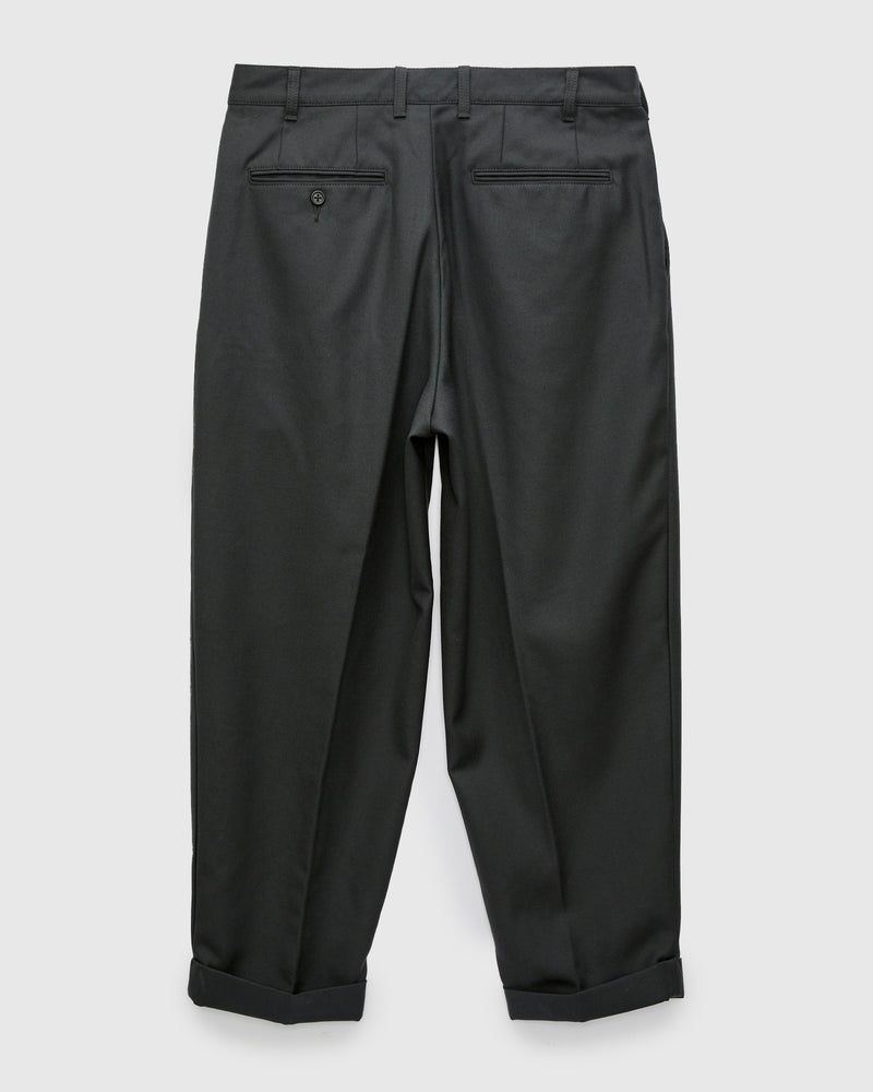 2-Pleat Laundry Wool Trousers in Charcoal