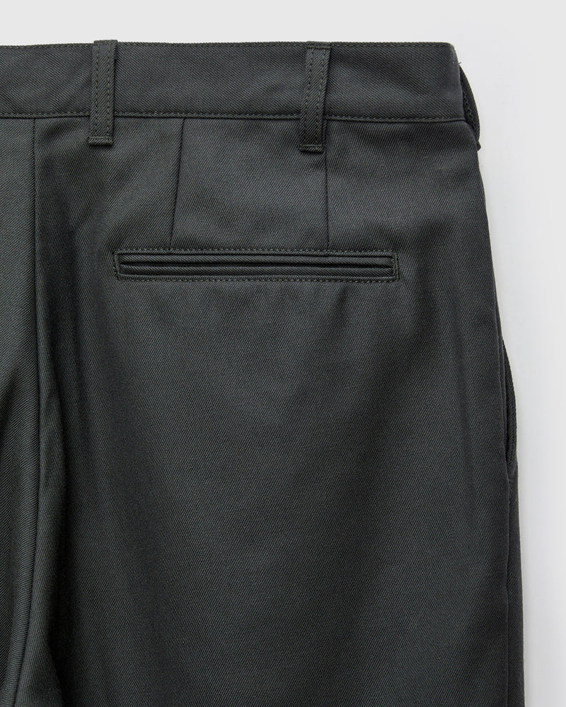 2-Pleat Laundry Wool Trousers in Charcoal