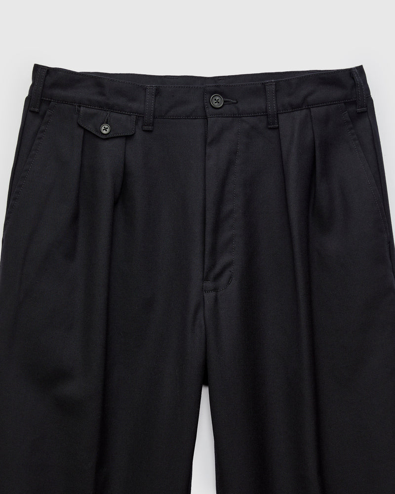 2-Pleat Laundry Wool Trousers in Navy
