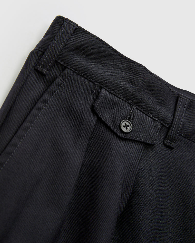 2-Pleat Laundry Wool Trousers in Navy
