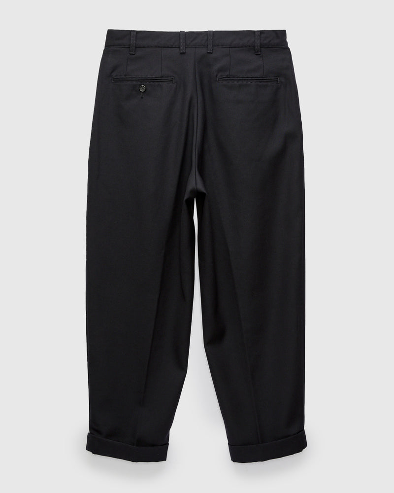 2-Pleat Laundry Wool Trousers in Navy