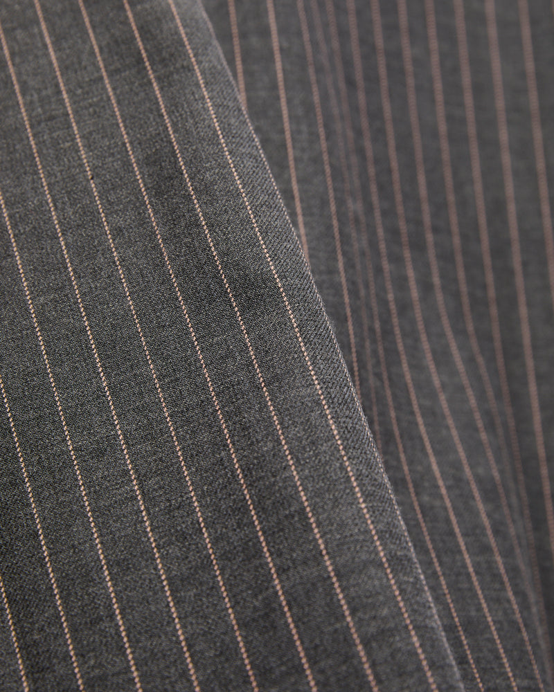 Serge Pinstripe Workshirt in Grey