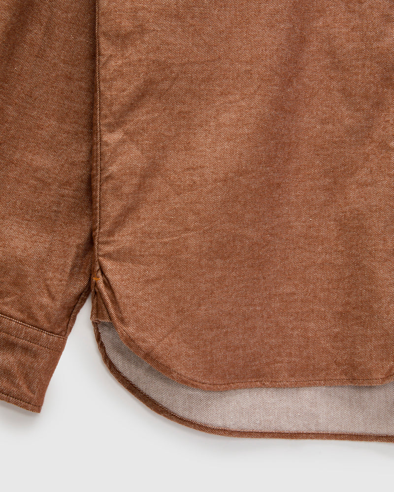 Solid Flannel Button-Down Shirt in Brown