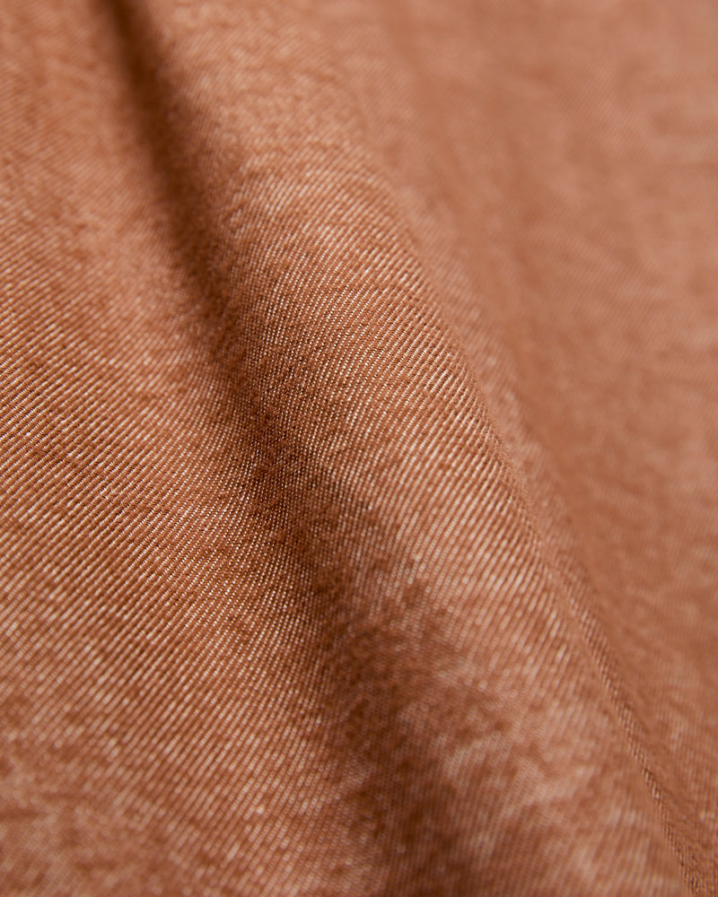 Solid Flannel Button-Down Shirt in Brown