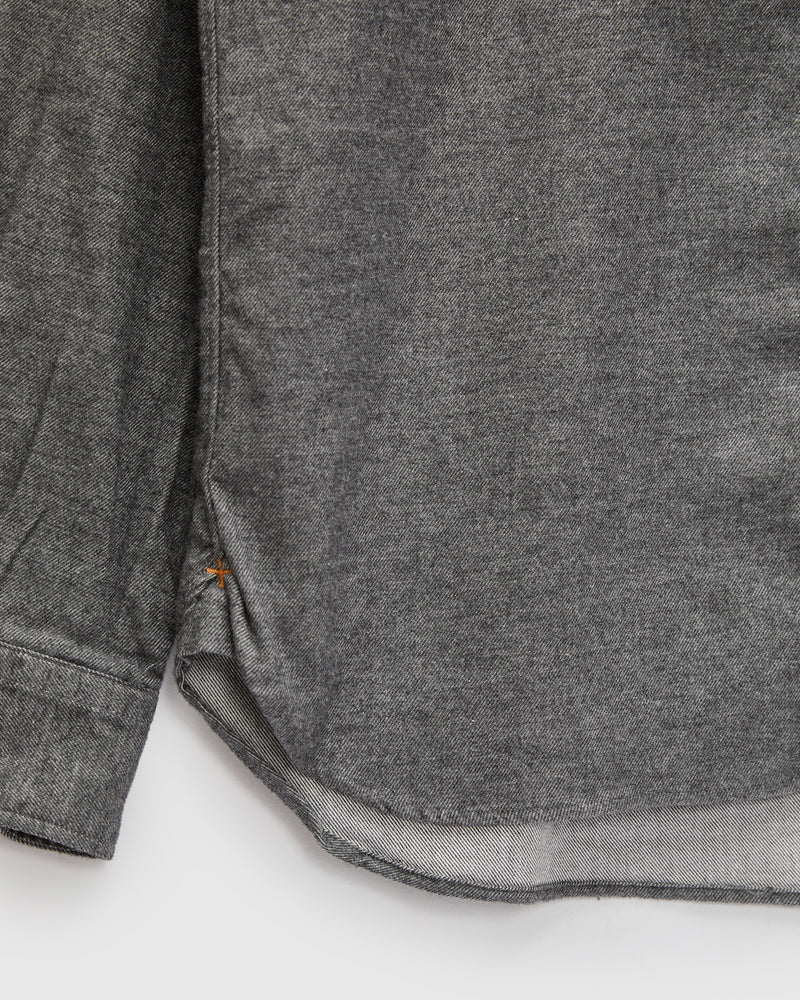 Solid Flannel Button-Down Shirt in Grey