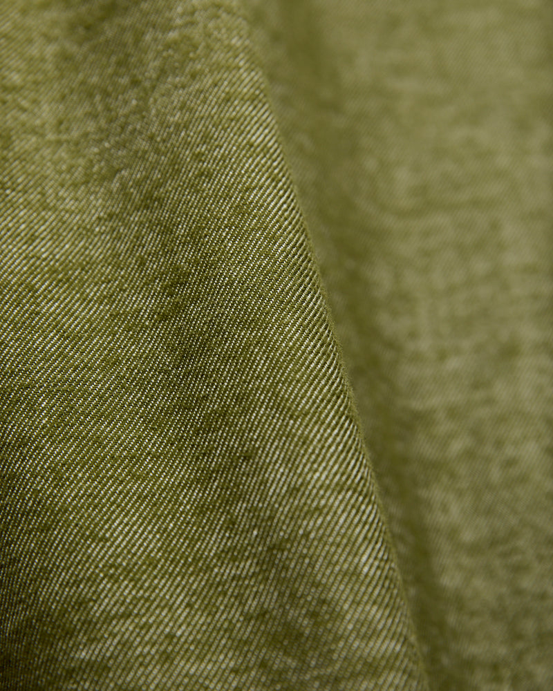 Solid Flannel Button-Down Shirt in Olive