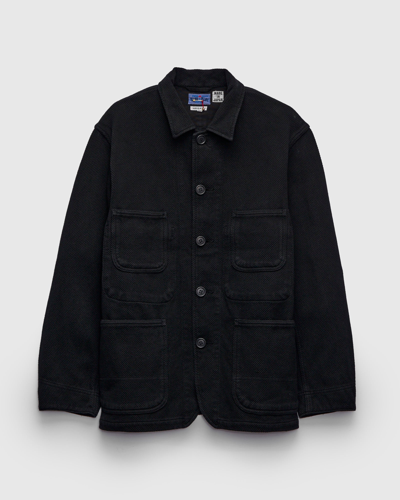 Double Cloth Sashiko Coverall Jacket in Black – Blue Owl Workshop