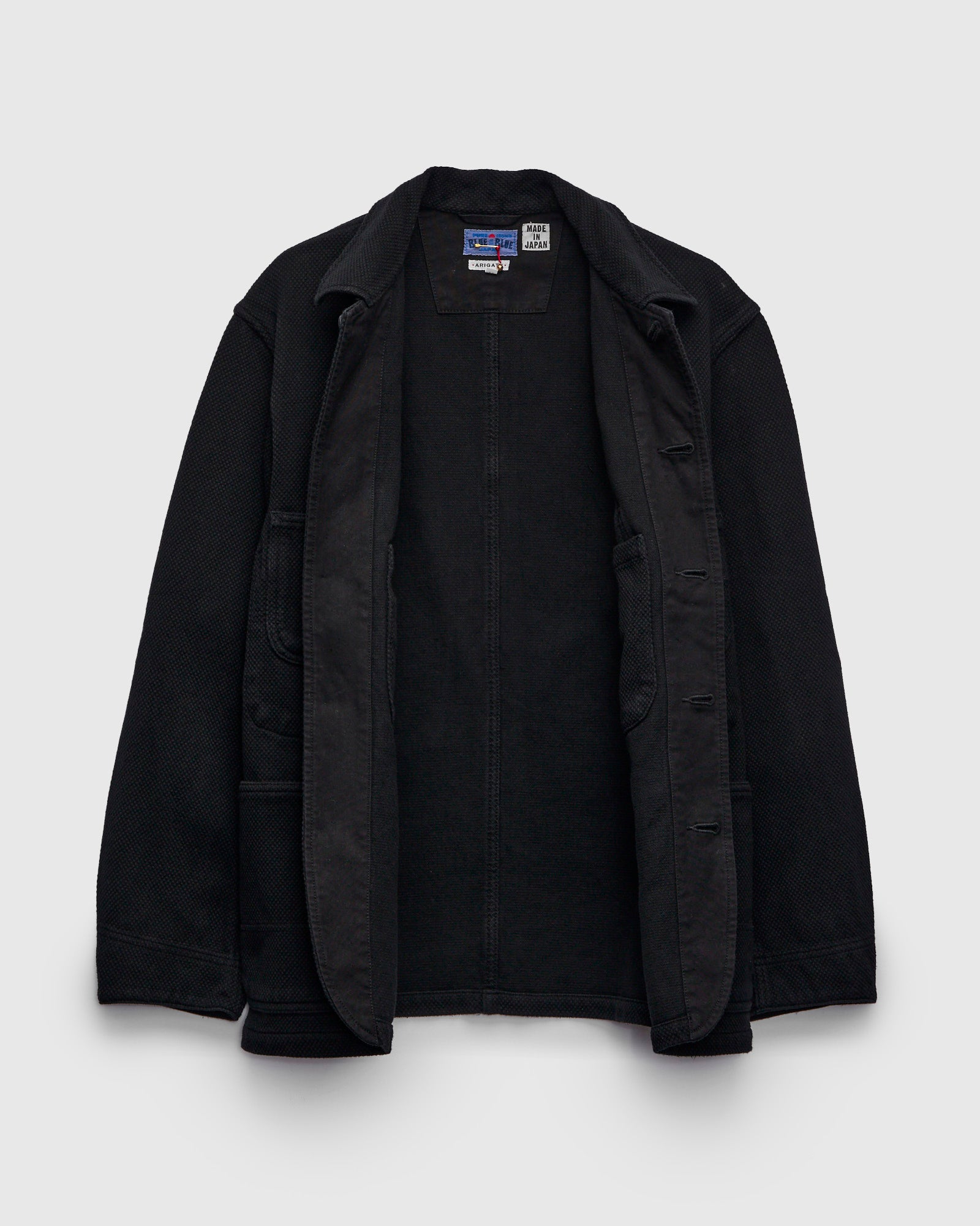 Double Cloth Sashiko Coverall Jacket in Black – Blue Owl Workshop