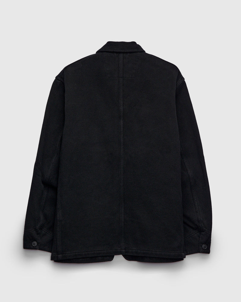 Double Cloth Sashiko Coverall Jacket in Black