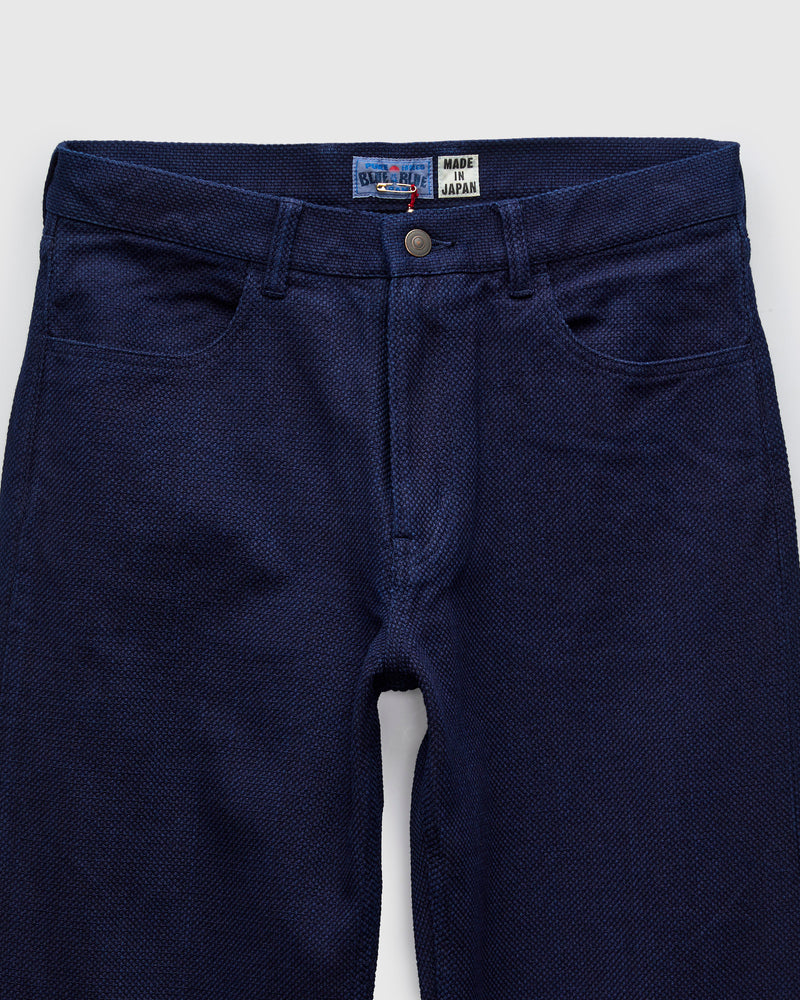 Double Cloth Sashiko Jeans in Hand Dyed Indigo
