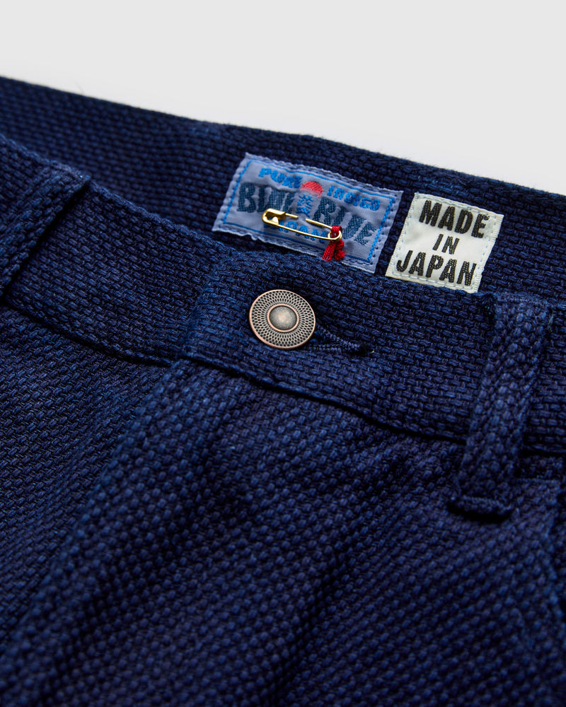 Double Cloth Sashiko Jeans in Hand Dyed Indigo