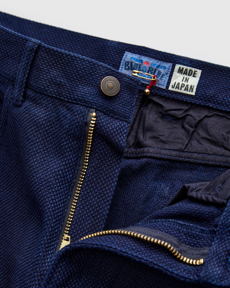 Double Cloth Sashiko Jeans in Hand Dyed Indigo