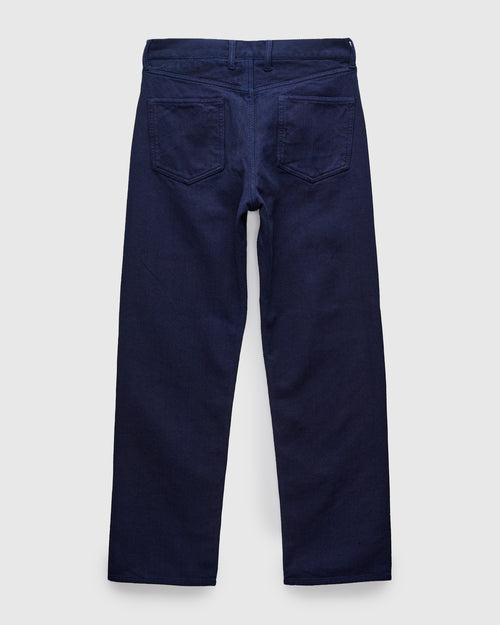 Double Cloth Sashiko Jeans in Hand Dyed Indigo
