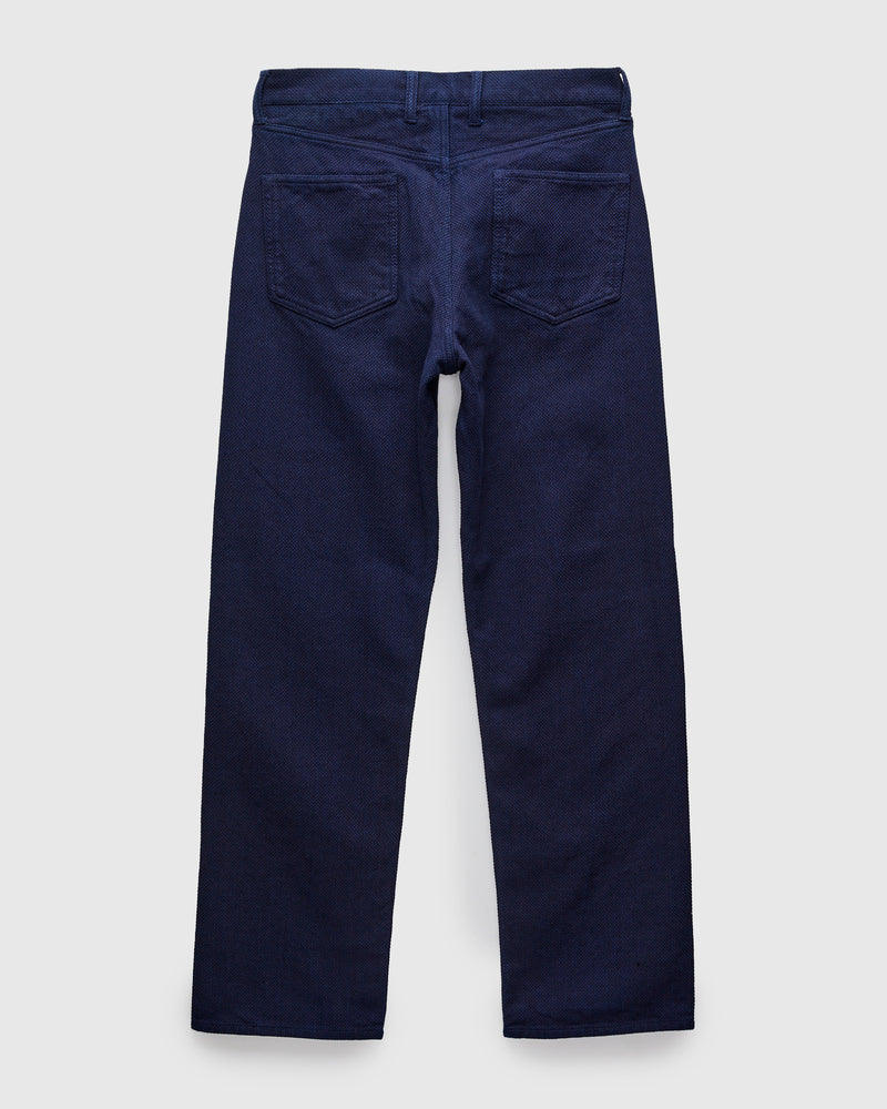 Double Cloth Sashiko Jeans in Hand Dyed Indigo