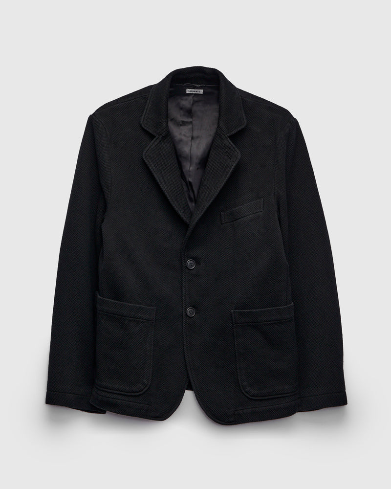 Double Cloth Sashiko Tailored Jacket in Black