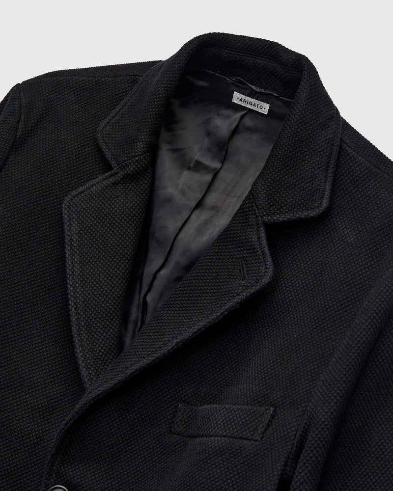 Double Cloth Sashiko Tailored Jacket in Black