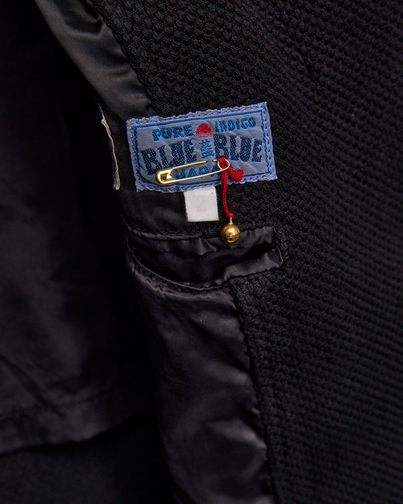 Double Cloth Sashiko Tailored Jacket in Black