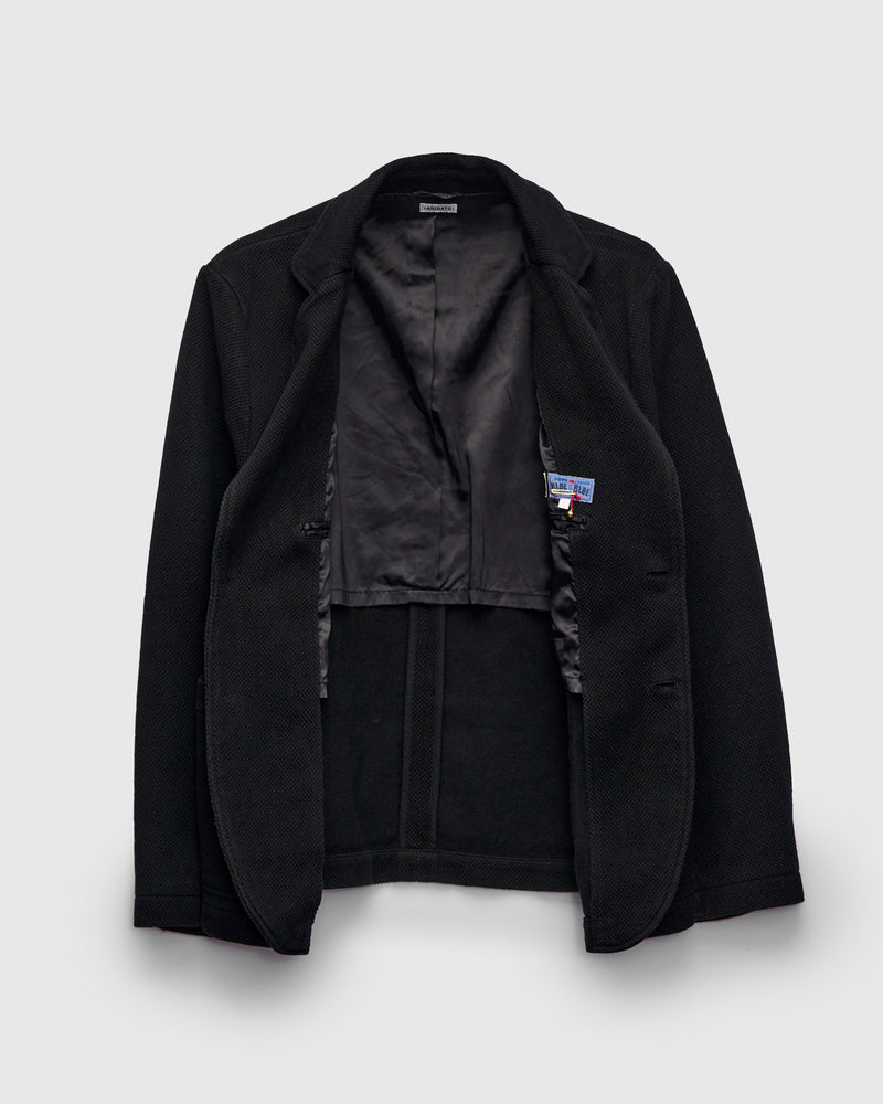 Double Cloth Sashiko Tailored Jacket in Black