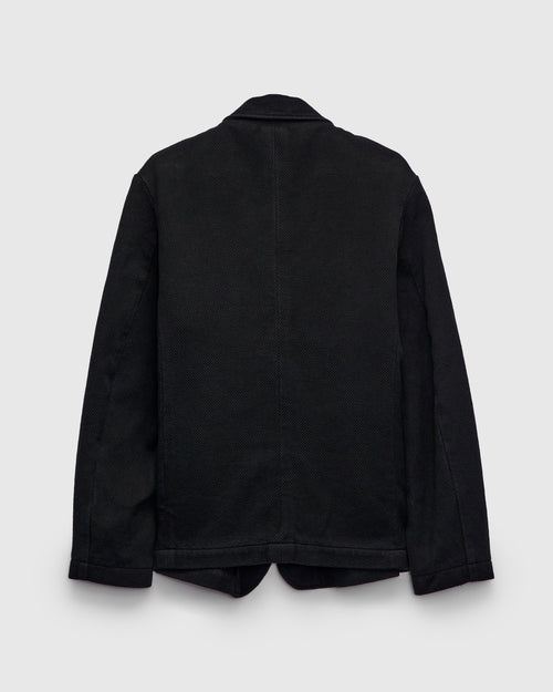 Double Cloth Sashiko Tailored Jacket in Black
