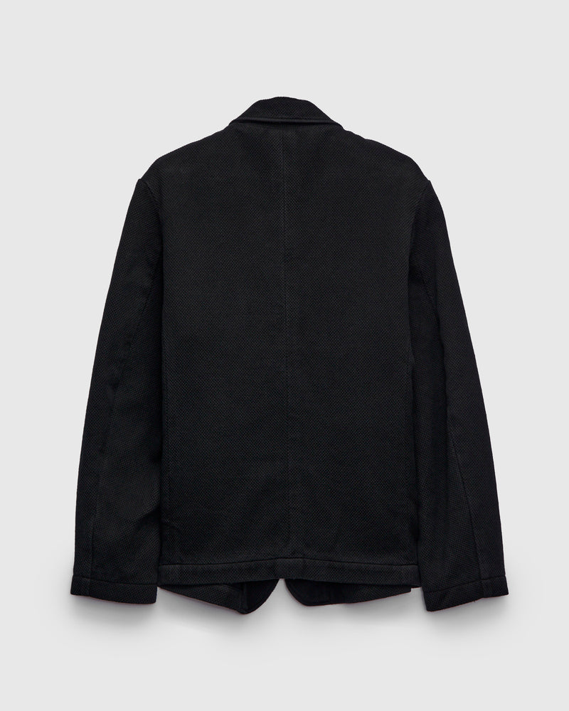 Double Cloth Sashiko Tailored Jacket in Black