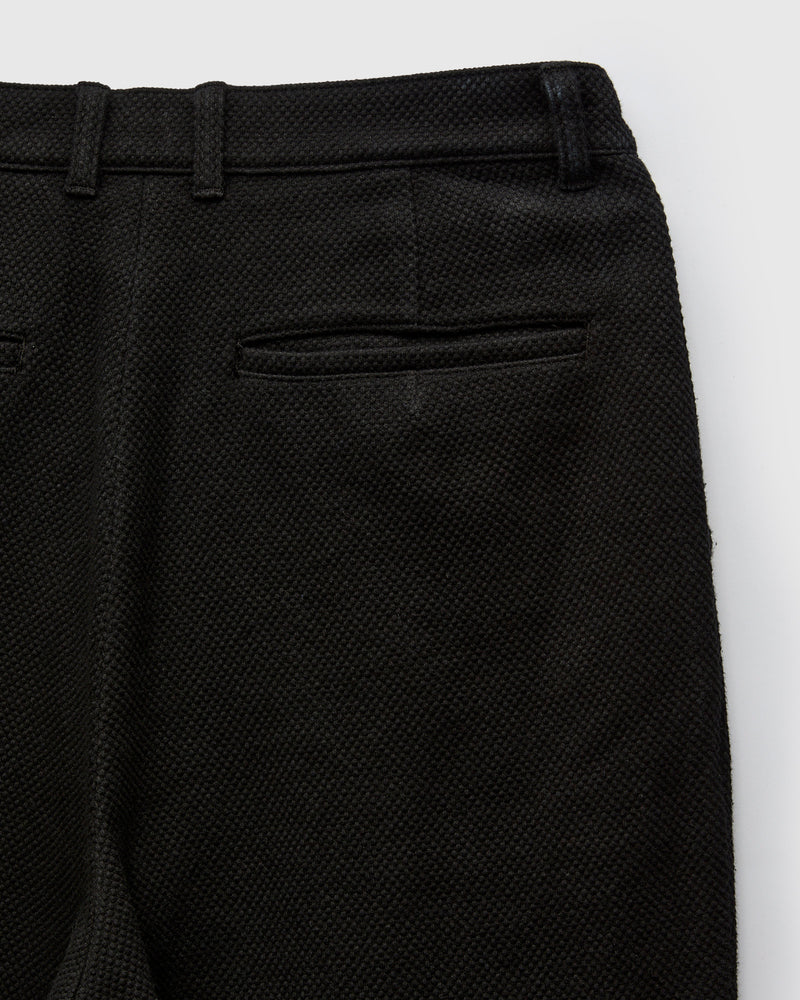 Double Cloth Sashiko Trousers in Black