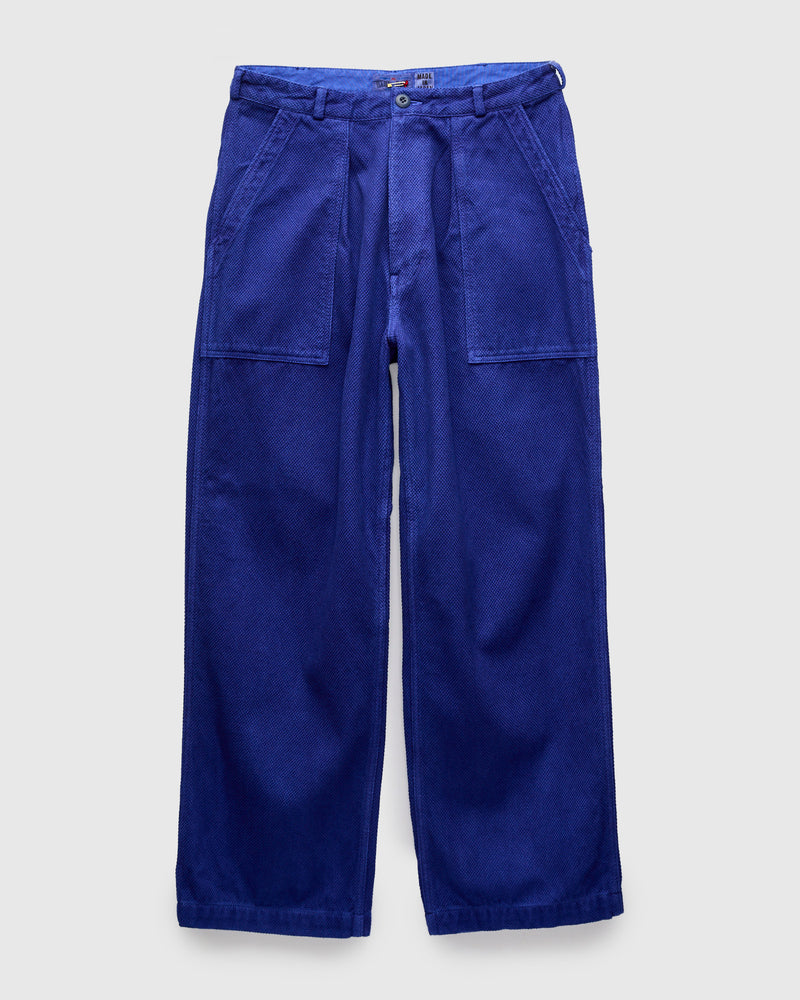 Hand Dyed Sashiko Fatigue Pants in Indigo