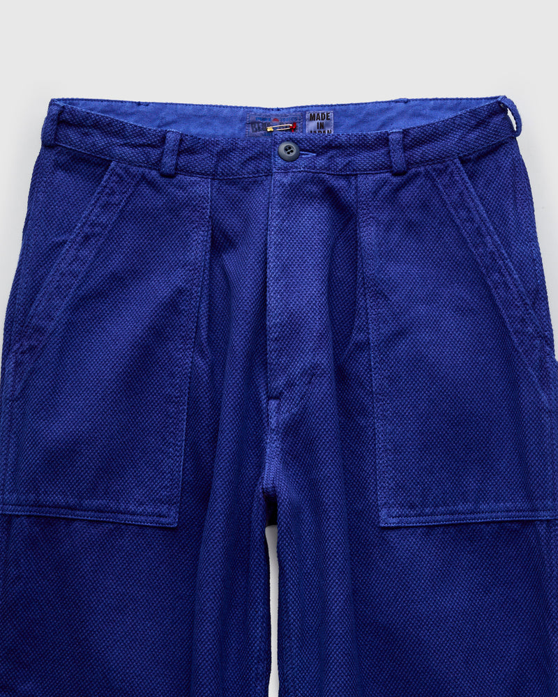 Hand Dyed Sashiko Fatigue Pants in Indigo