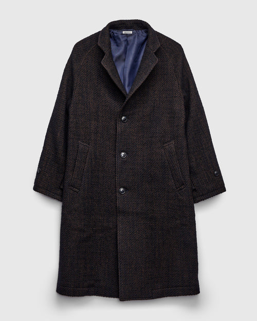 Roving Tweed Chester Coat in Dark Navy