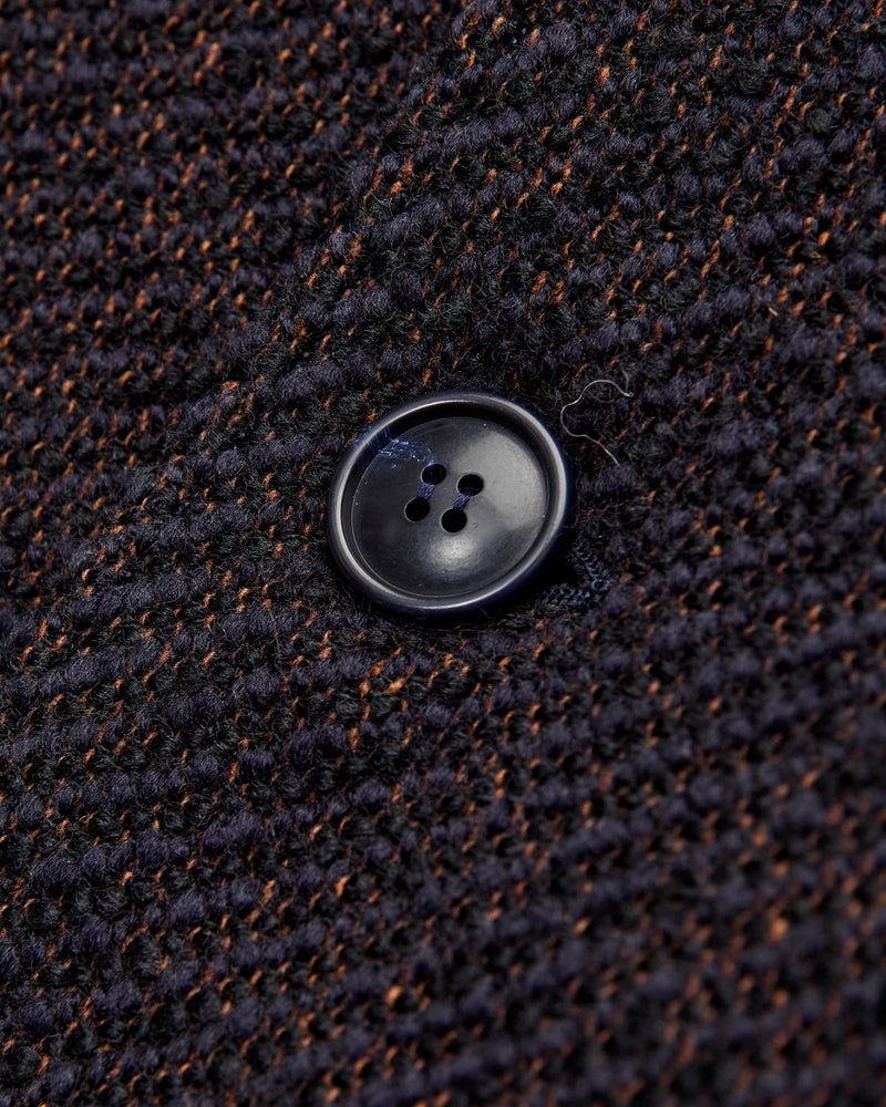 Roving Tweed Chester Coat in Dark Navy