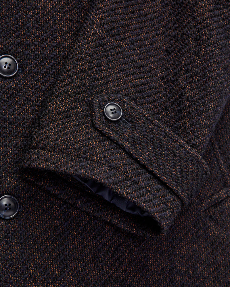 Roving Tweed Chester Coat in Dark Navy
