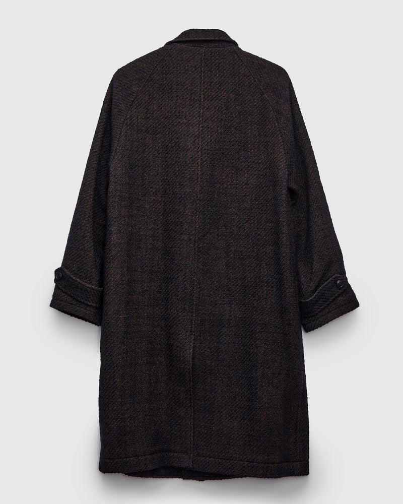Roving Tweed Chester Coat in Dark Navy