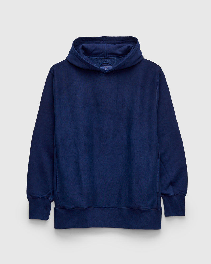 Organic Hand-Dyed Pullover Hoodie in Indigo