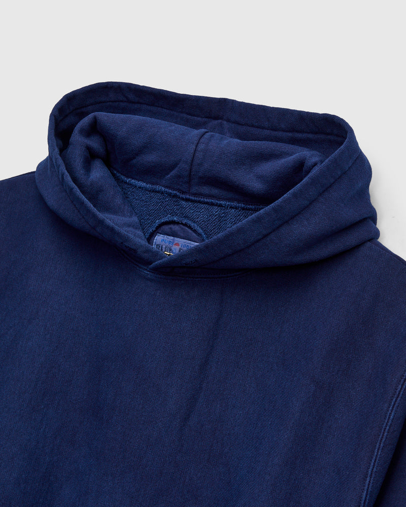 Organic Hand-Dyed Pullover Hoodie in Indigo