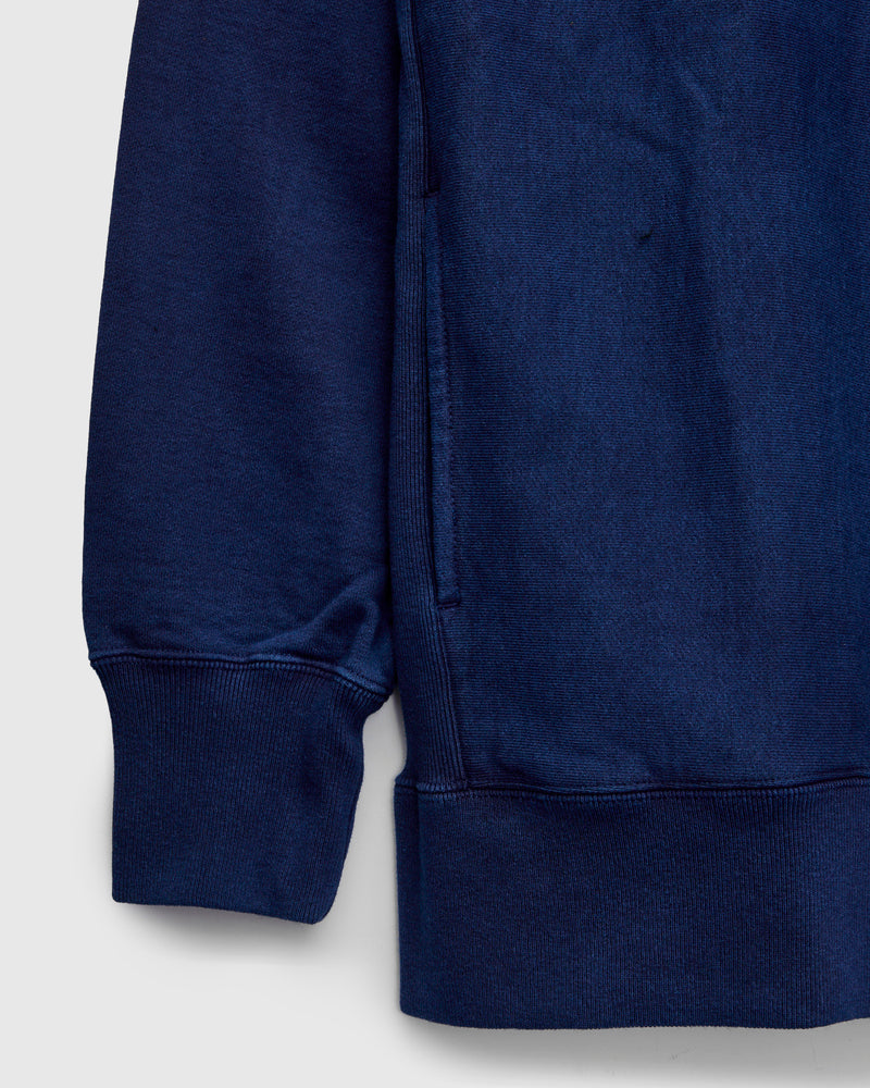 Organic Hand-Dyed Pullover Hoodie in Indigo