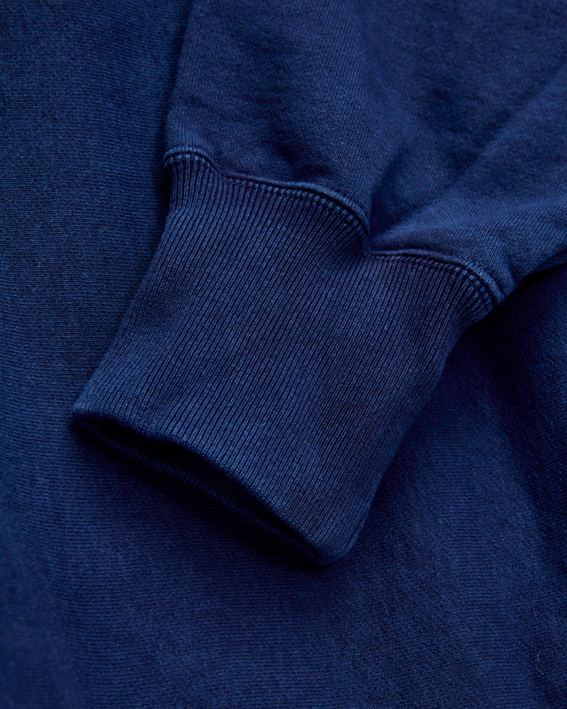 Organic Hand-Dyed Pullover Hoodie in Indigo