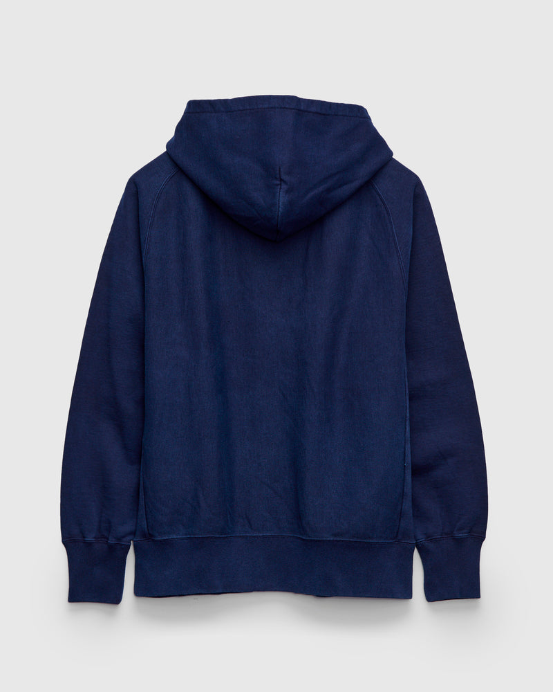 Organic Hand-Dyed Zip Hoodie in Indigo