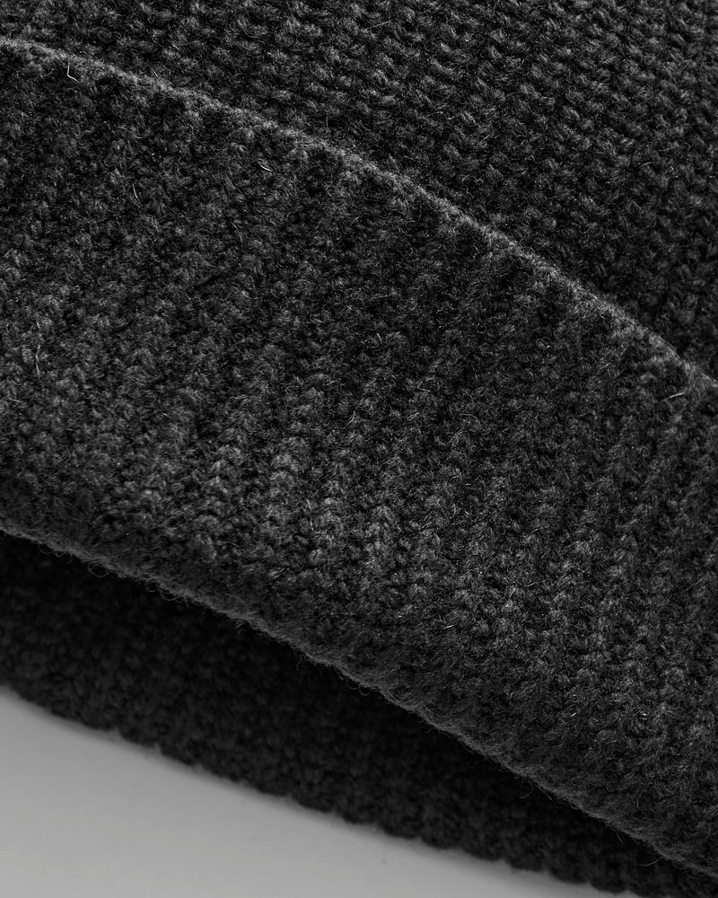 Recycled Cashmere Beanie in Black