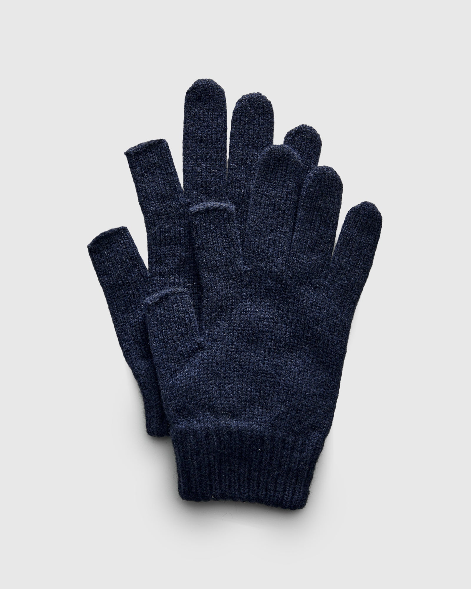 Recycled Cashmere Fingerless Gloves in Dark Navy – Blue Owl Workshop
